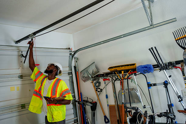Professional Garage Door Panel Replacement technician working in Schertz, TX